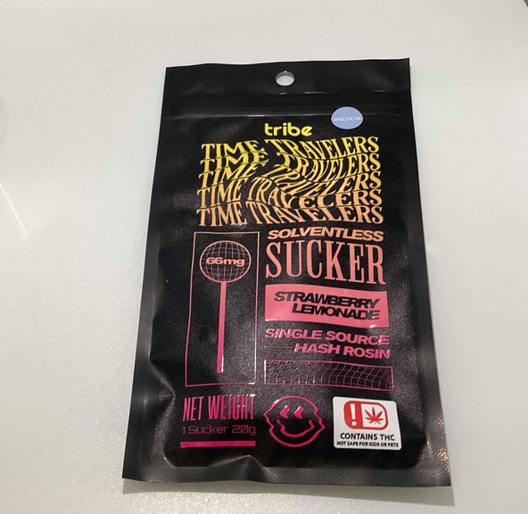 Time Travelers - Hash Rosin Sucker - Strawberry Lemonade - Indica - 66mg