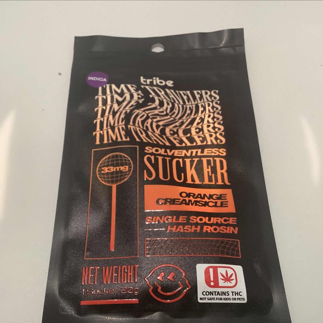Time Travelers - Hash Rosin Sucker - Orange Creamsicle - Indica 33mg