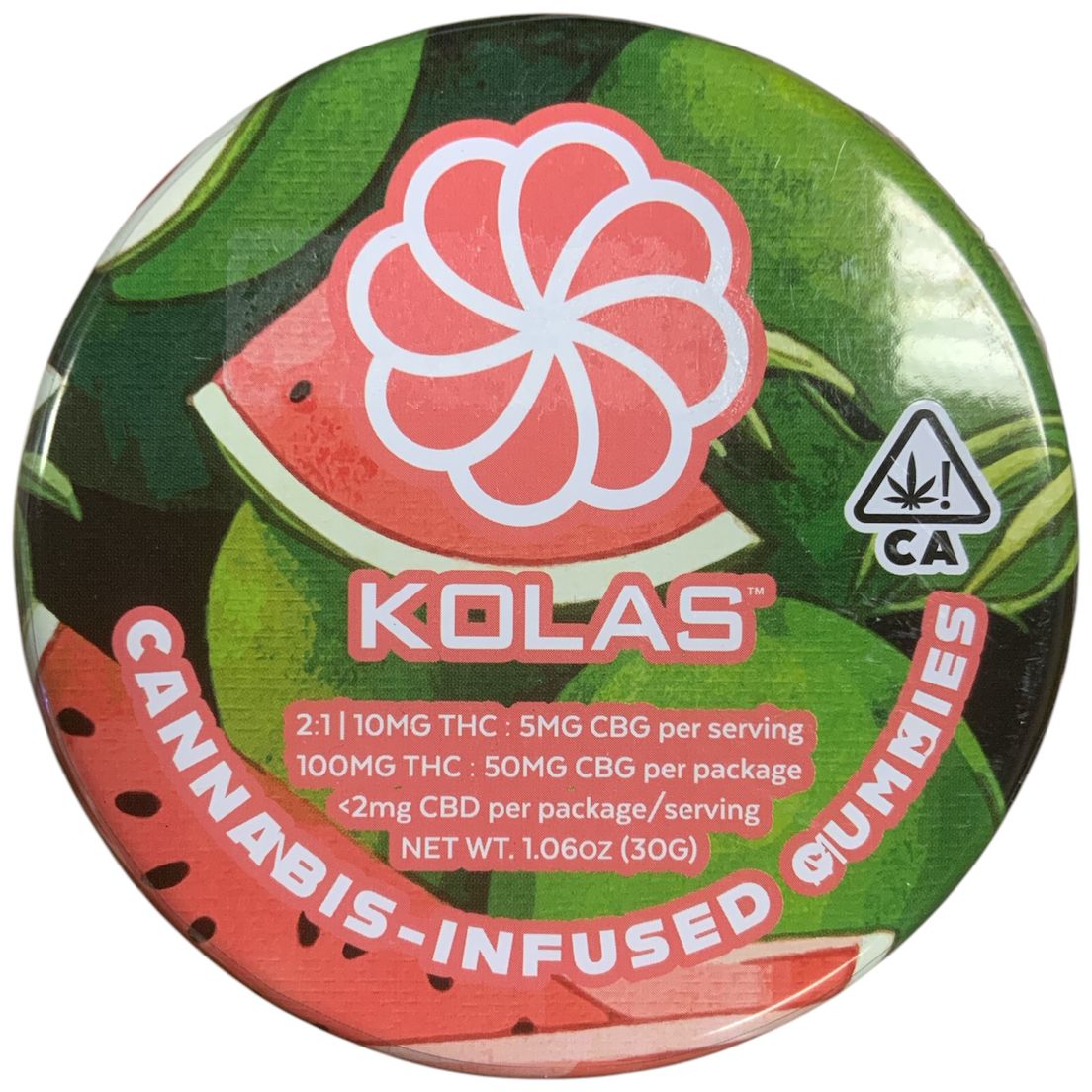 Kolas - Watermelon 2:1 THC:CBG - 100 mg Gummies