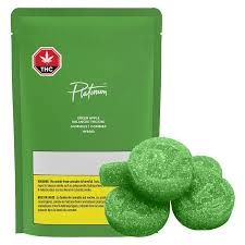 Platinum - 100mg Live Resin THC Gummies (Green Apple)
