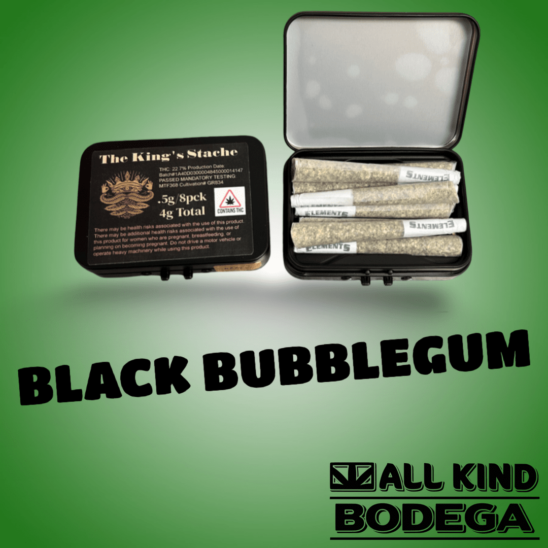 Black Bubblegum .5g Preroll 8 Pack (total weight 4g) (@thekingsstache)