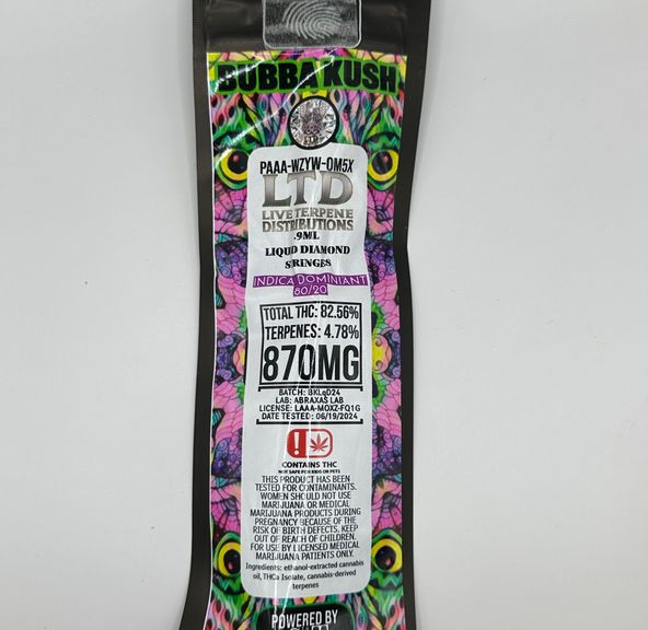 Bubba Kush Liquid Diamond 1G Syringe