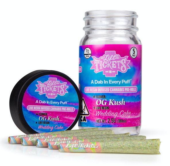 .5g (5 pack) OG Kush x Wedding Cake Infused Pre Roll - LIFT TICKETS