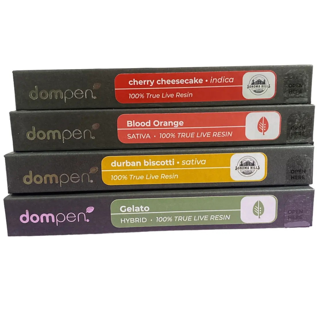 1. dom x SHF .5g Live Resin Disposable Vape Pen - Cherry Cheesecake (I)