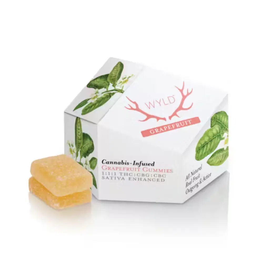 WYLD - Grapefruit Gummies - 1:1:1 THC:CBC:CBG - 10 Pack