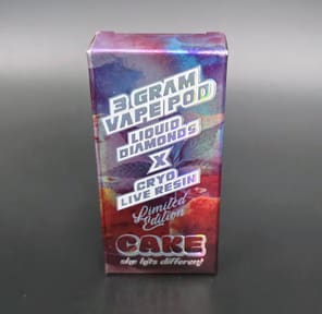 Cake-3 Gram Vape Pod Liquid Diamonds X Cryo Live Resin Guava Glaze