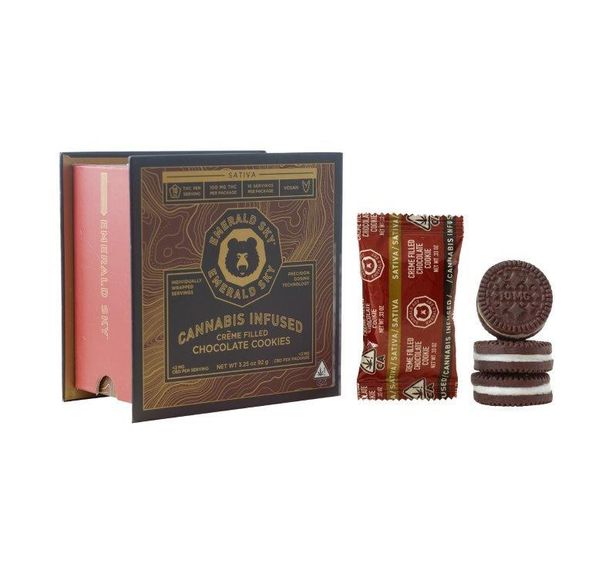 Emerald Sky Cookie Creme Filled Chocolate Cookie Sativa 100mg 10-Pack (10mg each)
