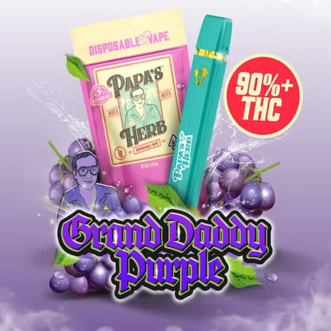 Papa's Herb - 1g Grand Daddy Purple All In One Vape 1g