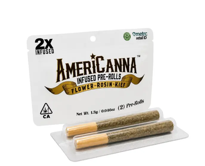Americanna - Bacio Gelato Rosin Infused 2pk Preroll 1.3g