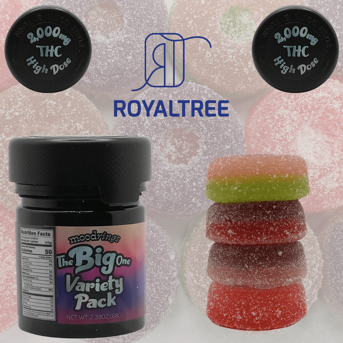 MOOD RINGS NIGHT TIME 1:1 THC:CBN GUMMIES 4000MG