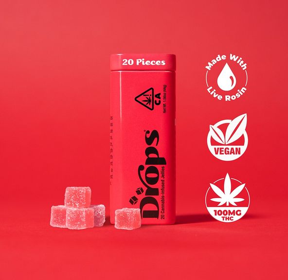 バヨ社　あめのしずく　BAJO DEWDROPS Drops 20pk Cherry Gummies 100mg at KOLAS