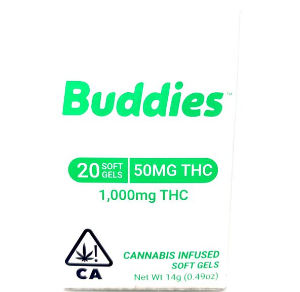 Buddies - 50mg Capsule 20pc - 1000mg, NEW LOWER PRICE!