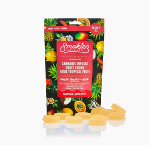 Smokiez Fruit Chews Sour Tropical Fruit 100mg THC / 50mg THCv 2:1
