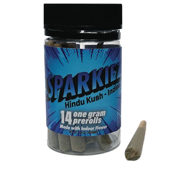 SPARKIEZ - Hindu Kush (Indica) 14-Pack 1g Pre-Rolls 14g