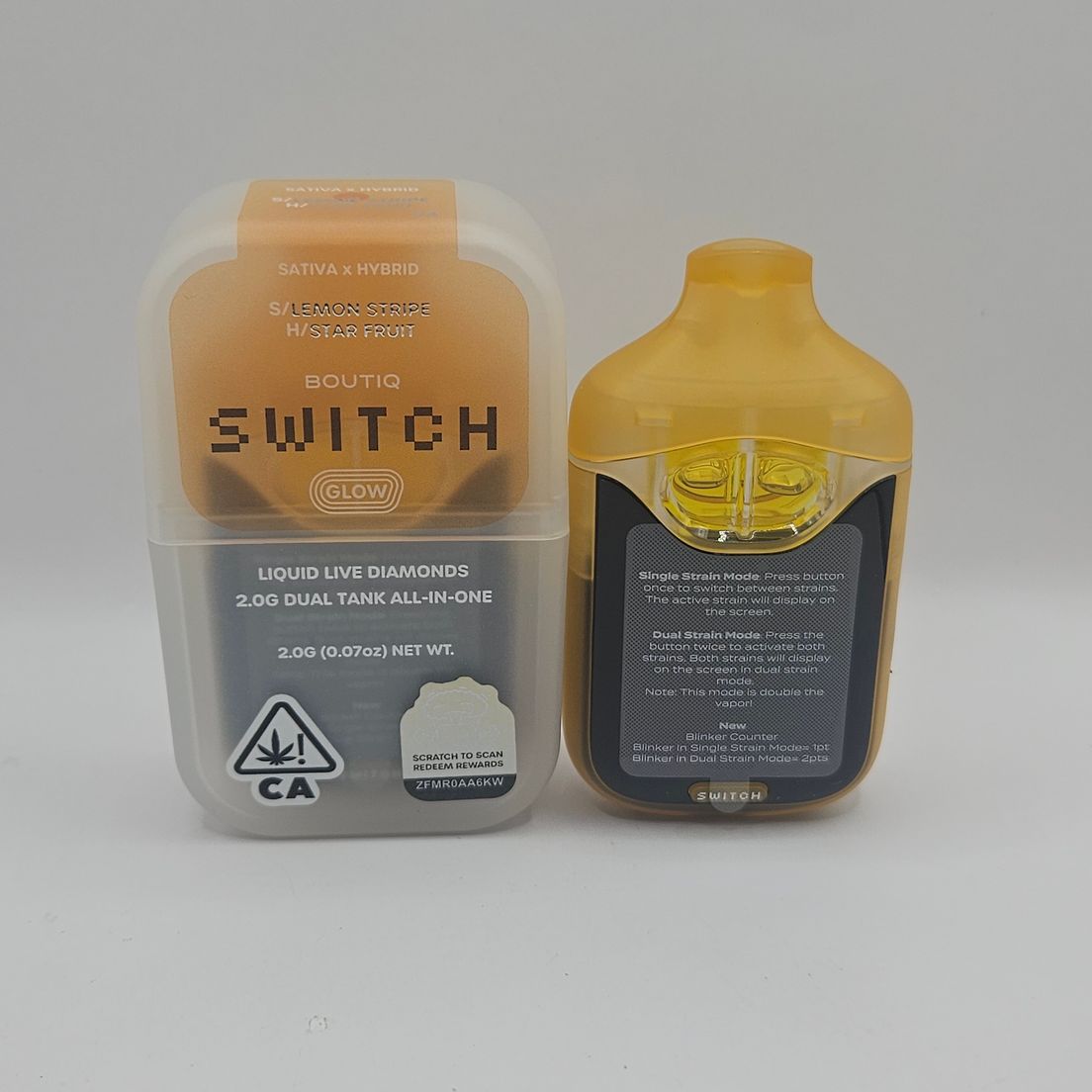 Boutiq Switch / Glow - Disposable - Lemon Stripe x Star Fruit - 2G