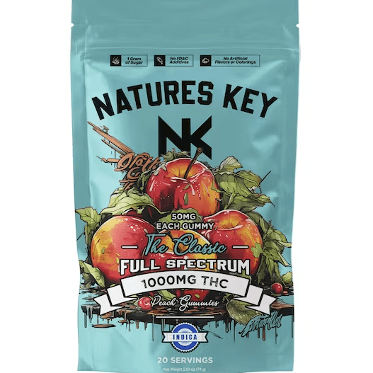 Peach - 1000mg - Indica Gummies