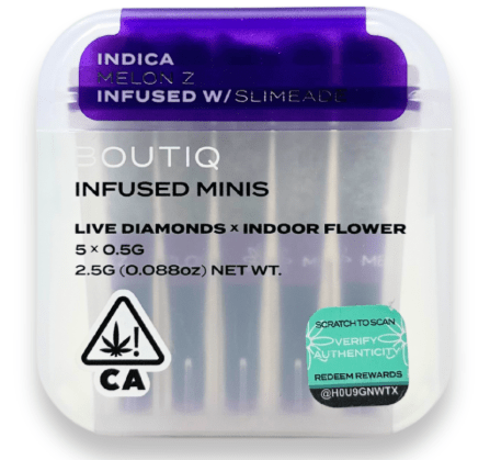 Boutiq Infused Mini Pre-roll 5pk Melon-Z x Slimeade 2.5g