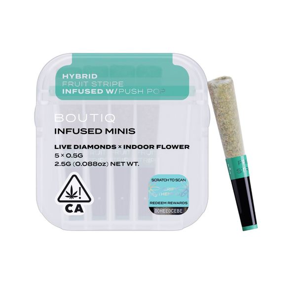 Boutiq Infused Mini Pre-roll 5pk Fruit Stripe 2.5g