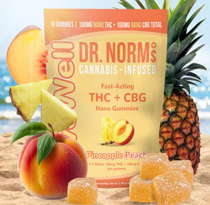 DR. NORM'S — LiveWell THC + CBG Pineapple Peach Fast-Acting Gummies