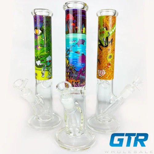 12" GLASS PRINTED ART STRAIGHT