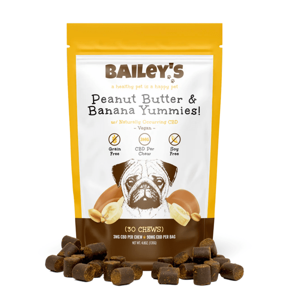 BAILEY'S- CBD SOFT CHEWS 90MG PEANUT BUTTER AND BANANA