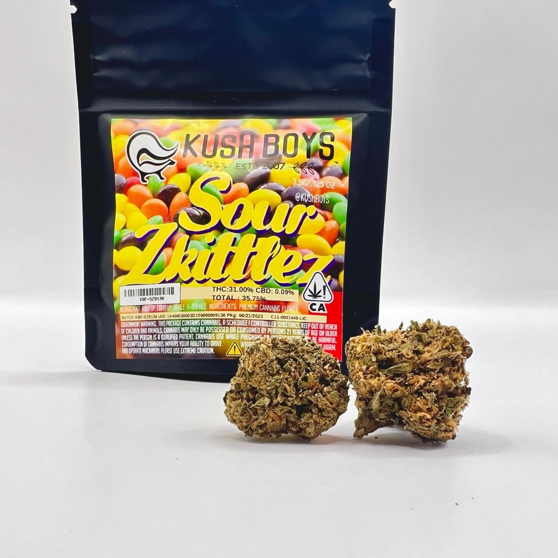 PRE-ORDER ONLY 1/8 Sour Zkittlez (31%/Hybrid - Sativa Dominant) - Kush Boys