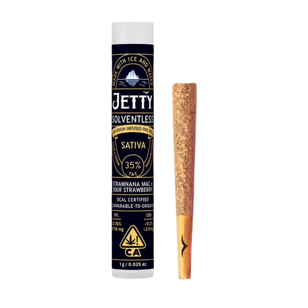 Jetty Solventless Infused Pre-roll Strawnana Mac x Sour Strawberry 1g