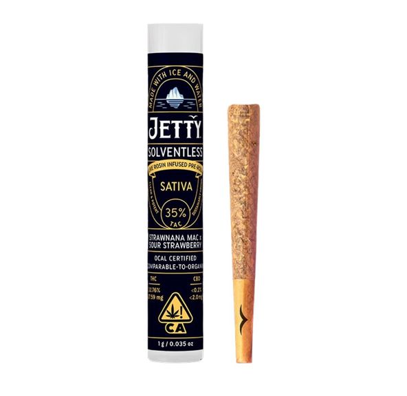 Jetty Solventless Infused Pre-roll Strawnana Mac x Sour Strawberry 1g
