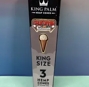 AFG Distribution- California Cream- King Palm- Hemp Cones with Flavor Tips- King Size- 3 pack