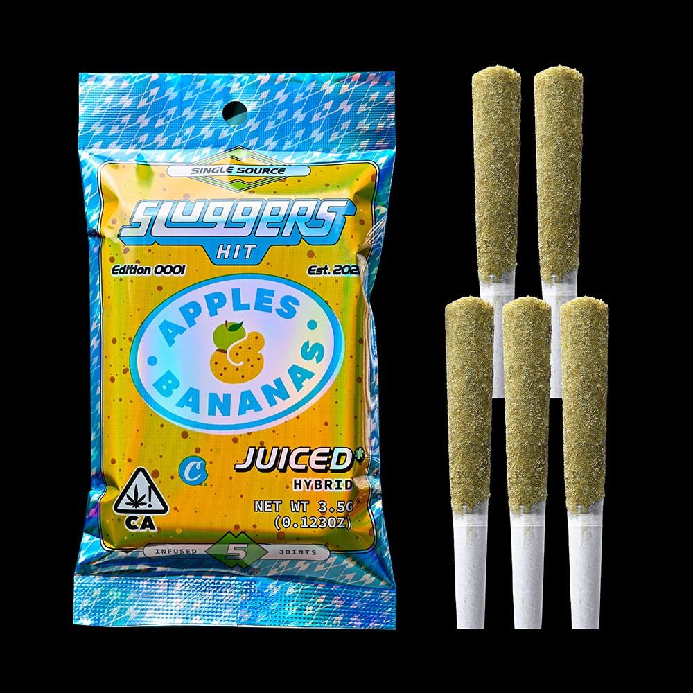 Sluggers - Apples & Bananas Infused Prerolls 5pk - 3.5g