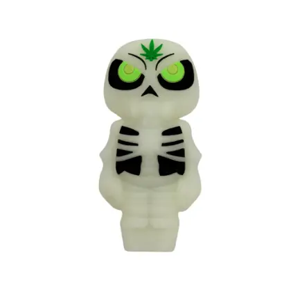 4" Glowing Skeleton Silicone Hand Pipe
