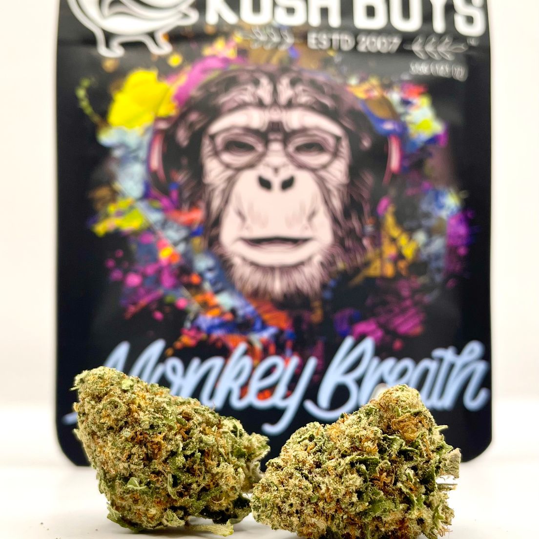 PRE-ORDER ONLY 1/8 Monkey Breath (27.95%/Indica) - Kush Boys