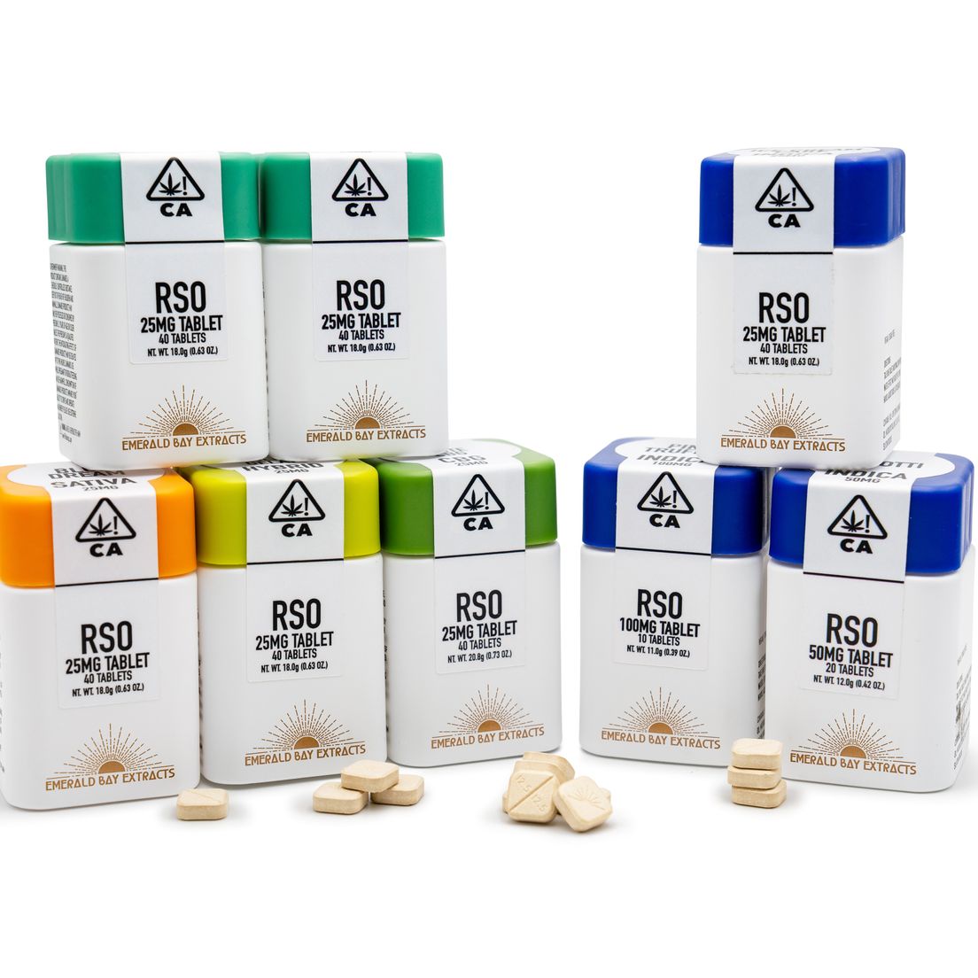 Emerald Bay Extracts 100mg RSO Tablets Sativa Sour Diesel 1000mg