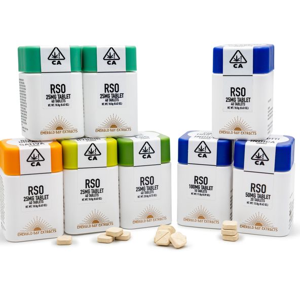 Emerald Bay Extracts 100mg RSO Tablets Sativa Sour Diesel 1000mg