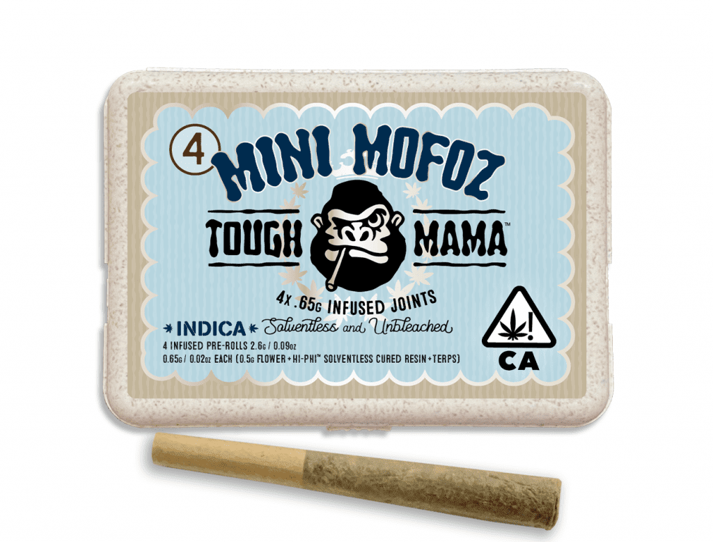 1. Tough Mama MiniMofoz 4pk x .65g Solventless Infused Pre Rolls - Platinum Gelato (I)