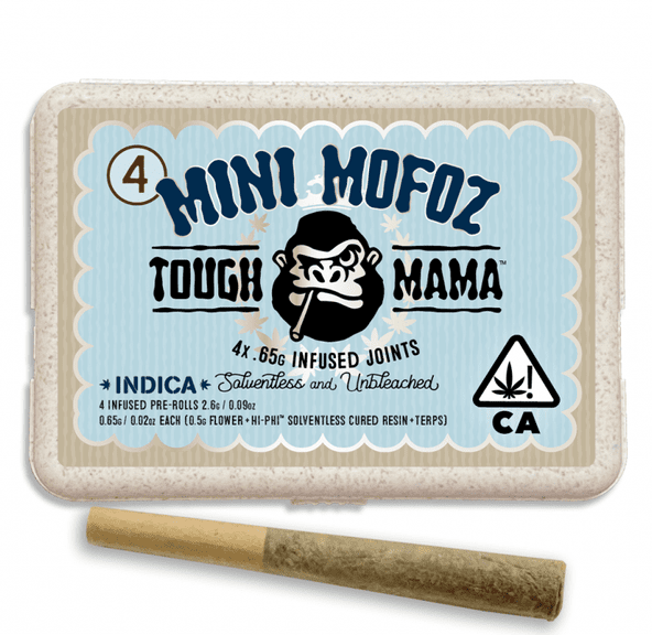 1. Tough Mama MiniMofoz 4pk x .65g Solventless Infused Pre Rolls - Platinum Gelato (I)