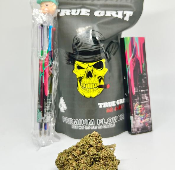 *Deal! $105 1 oz. Blueberry Haze (35.09%/Hybrid) - True Grit + Multi-Color Pen + Rolling Papers