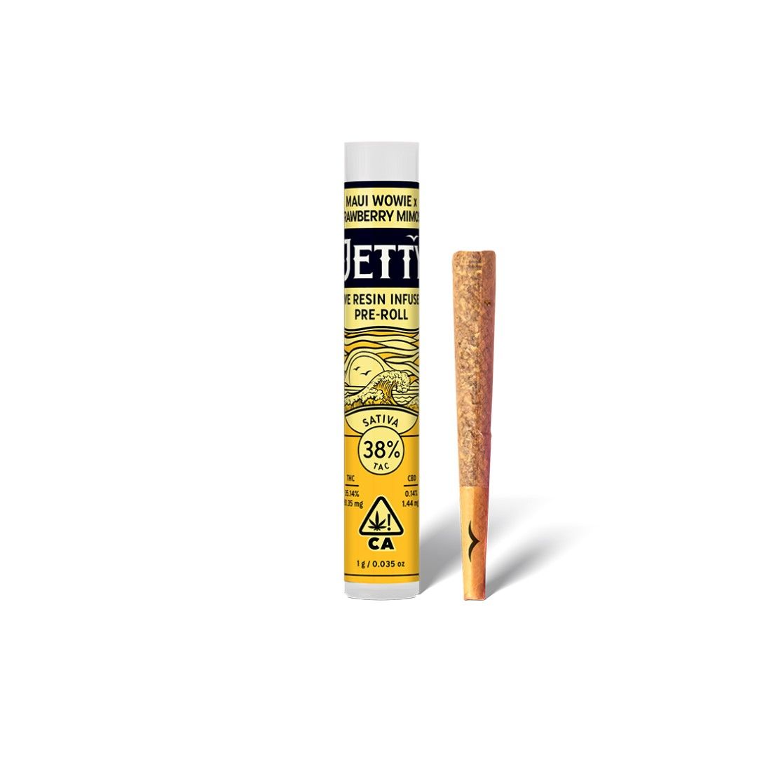 Jetty Live Resin Infused Pre-roll Maui Wowie x Strawberry Mimosa 1g