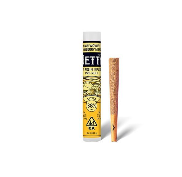 Jetty Live Resin Infused Pre-roll Maui Wowie x Strawberry Mimosa 1g