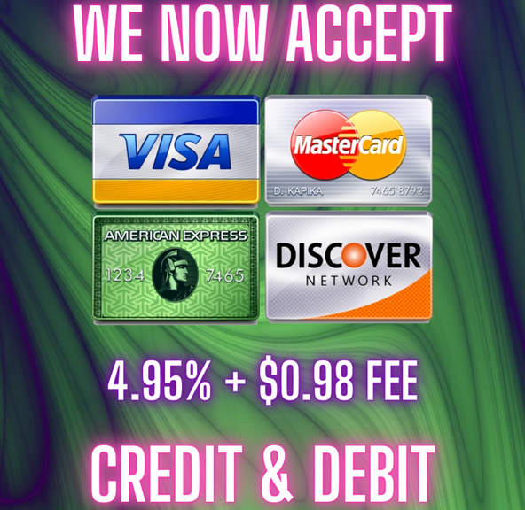 0. CREDIT & DEBIT 4.95% + $0.98 FEE