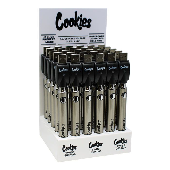 510 Silver/Red Cookies Twist 900 Mah Battery