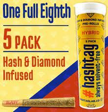 #Hashtag - Tropicana Cookies x Blueberry Haze - Hash & Diamond Infused 5-Pack Pre Rolls 3.5g