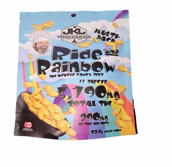 John's Kitchen Ride The Rainbow - Multi-Pack,190mg each piece and total 3,190mg per package