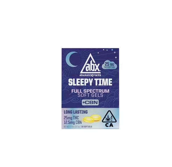 Absolute Xtracts Sleepy Time Solventless + CBN Soft Gels 25mg THC 30pk