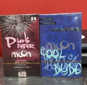 blue / pink moon papers with tips 1 1/4 $2.50