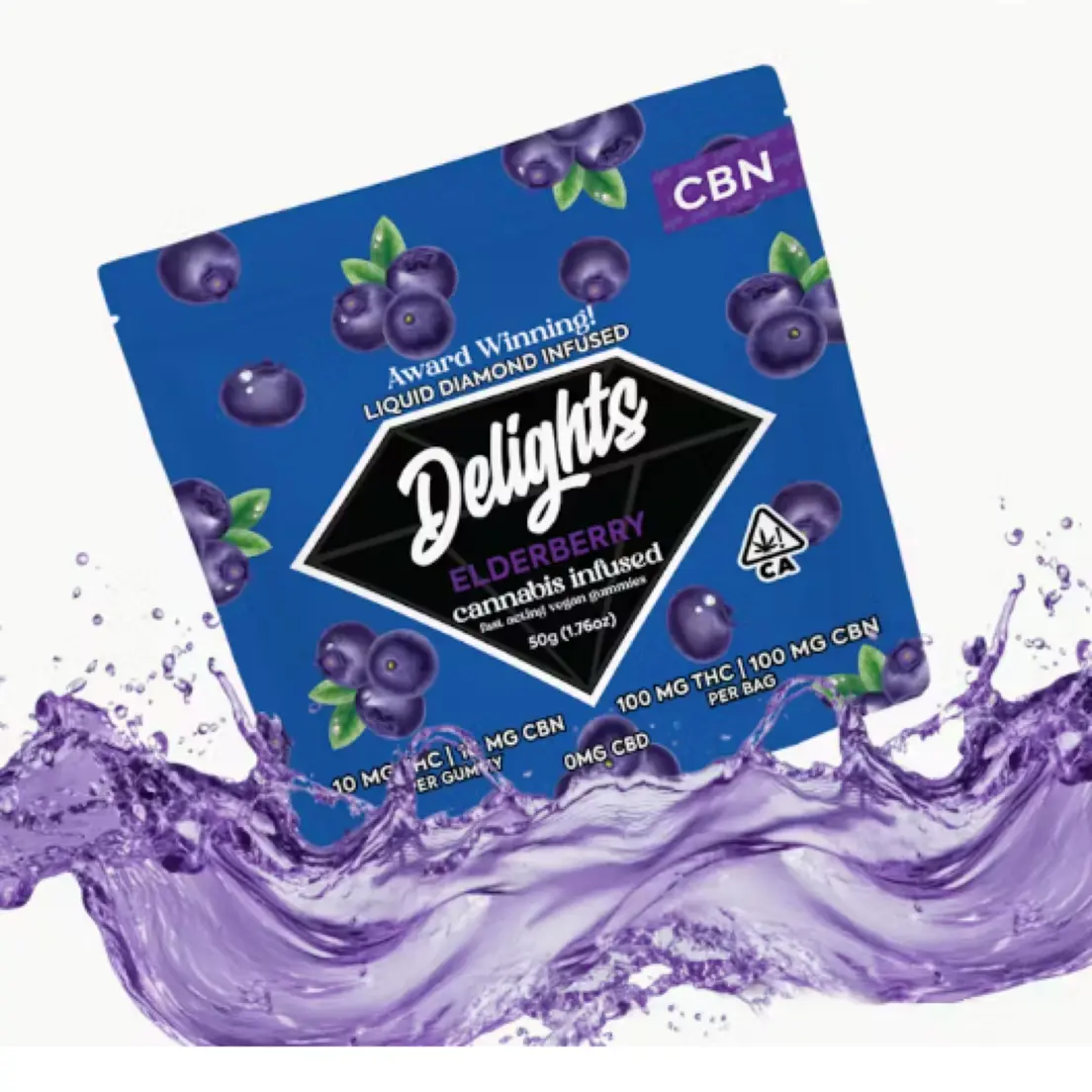 Elderberry CBN Delights Gummies Liquid Diamond Infused 50.00 g