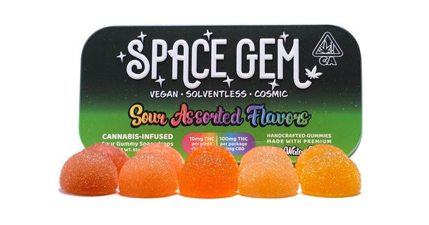 Sour Assorted Flavors, 100mg, Edible - Space Gem