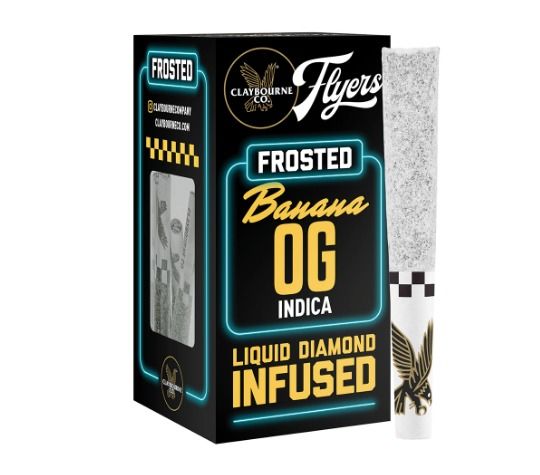 Claybourne Co. - Banana OG (2.5g) - THCa Frosted Flyers Pre-Rolls - Indica