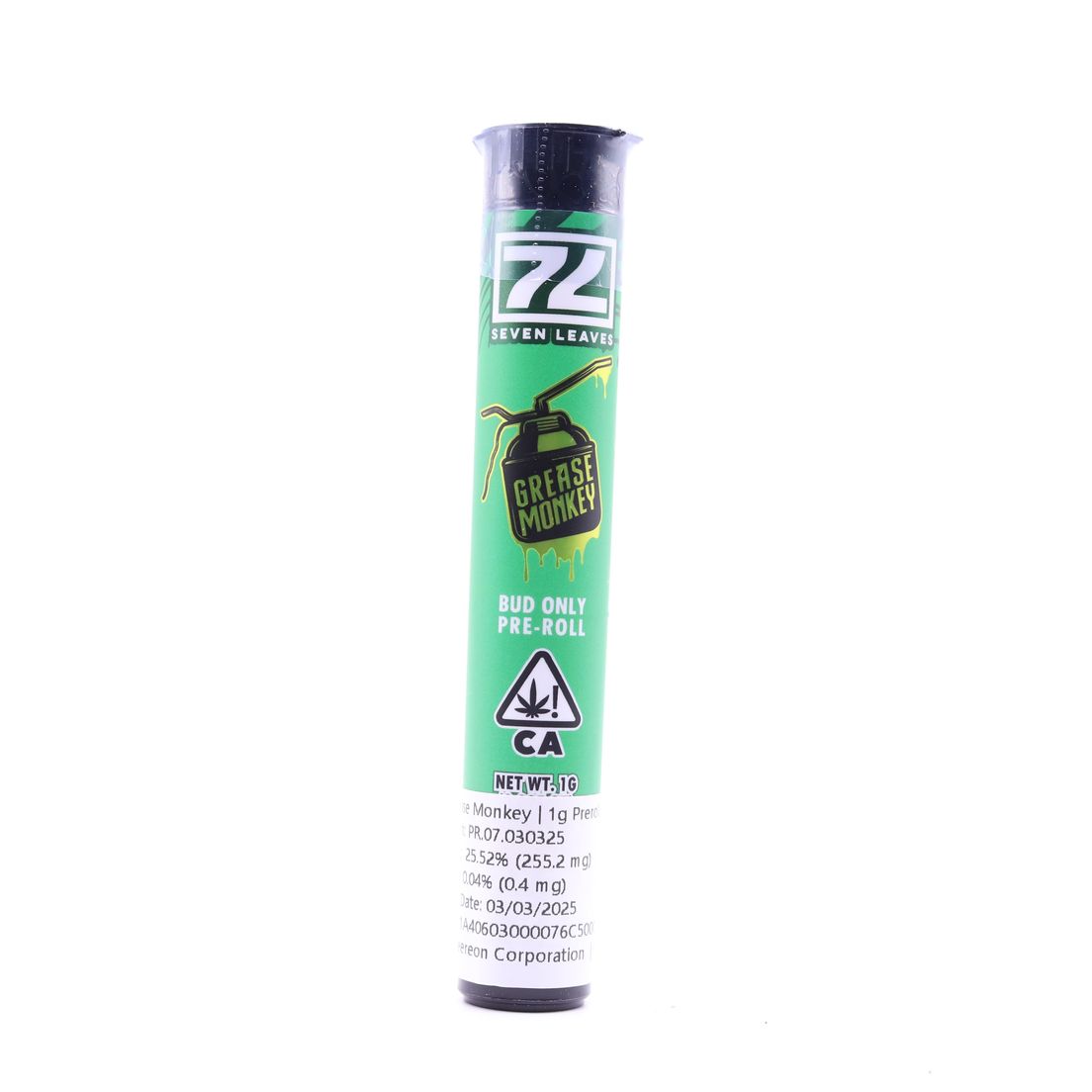 Seven Leaves- GREASE MONKEY 1G PREROLL