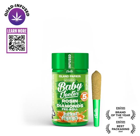 Jeeter - Baby - Quad Infused Prerolls - 5 Pack - 2.5g - Island Papaya
